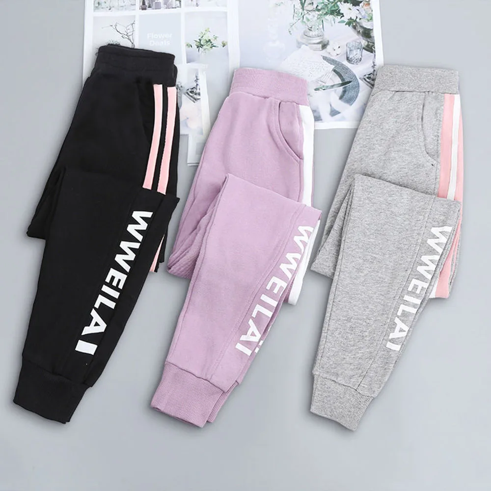 

Брюки для девочек свободного покроя, спортивная одежда для отдыха, для студентов и подростков, теплые удобные спортивные штаны, лето-осень