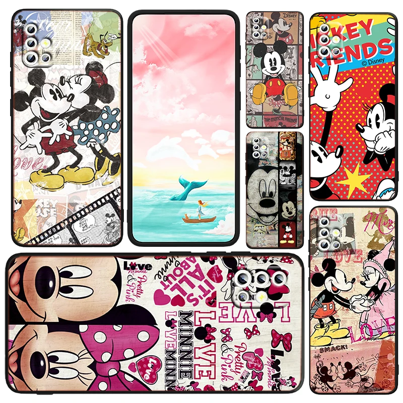 

Silicone Cover Donald Duck Mickey Mouse cute kid For Samsung A91 A81 A71 A51 5G UW A41 A31 A21S A21 A11 A03 Black Phone Case