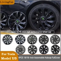 4pcs for tesla model 3y hub cap original car replacement wheel cap 18 inch automobile hubcap full cover accessories 2021 2022