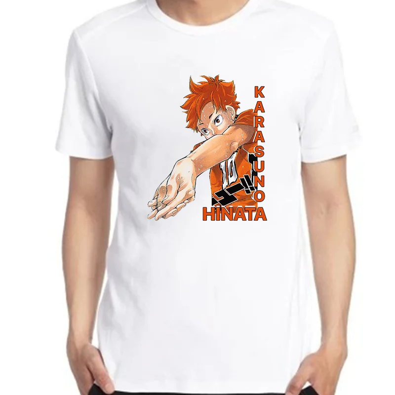 

Футболка Haikyuu мужская с графическим принтом, модная тенниска с круглым вырезом и коротким рукавом, майка с рисунком Хината карасуно, летняя ...