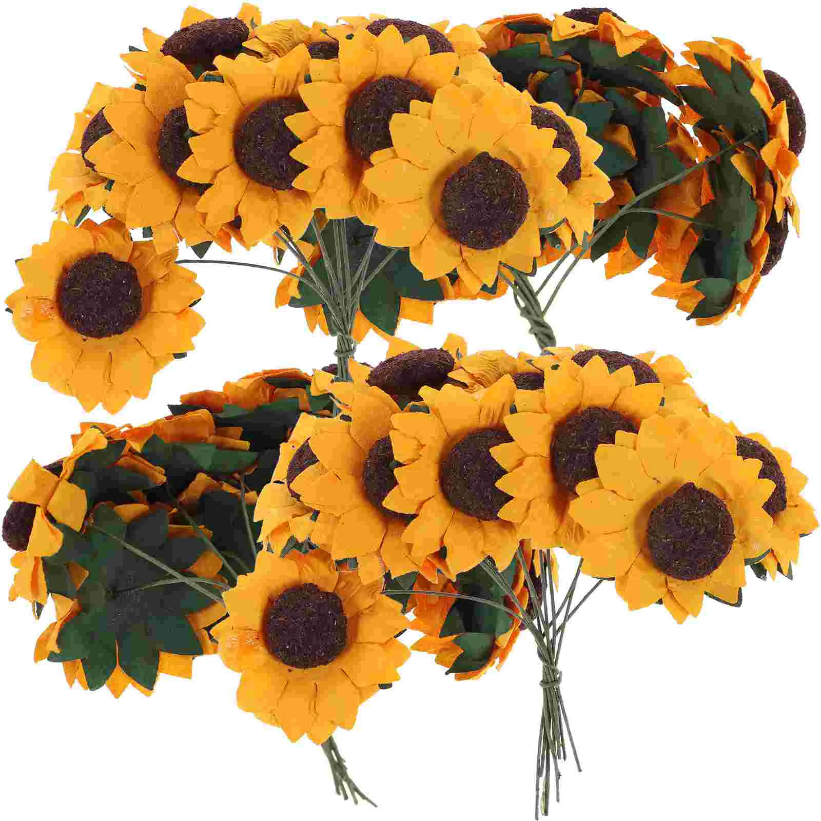 

Sunflower Artificial Sunflowers Flower Flowers Fake Bouquet Decor Wedding Paper Silk Faux Heads Simulation Decorations Mini