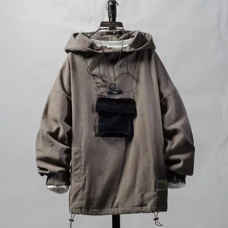 High Quality Splicing Pullover Jacket Streetwear Kpop Korean Style Fashions Clothes Hip Hop College Army Jackets 2022 Clothing