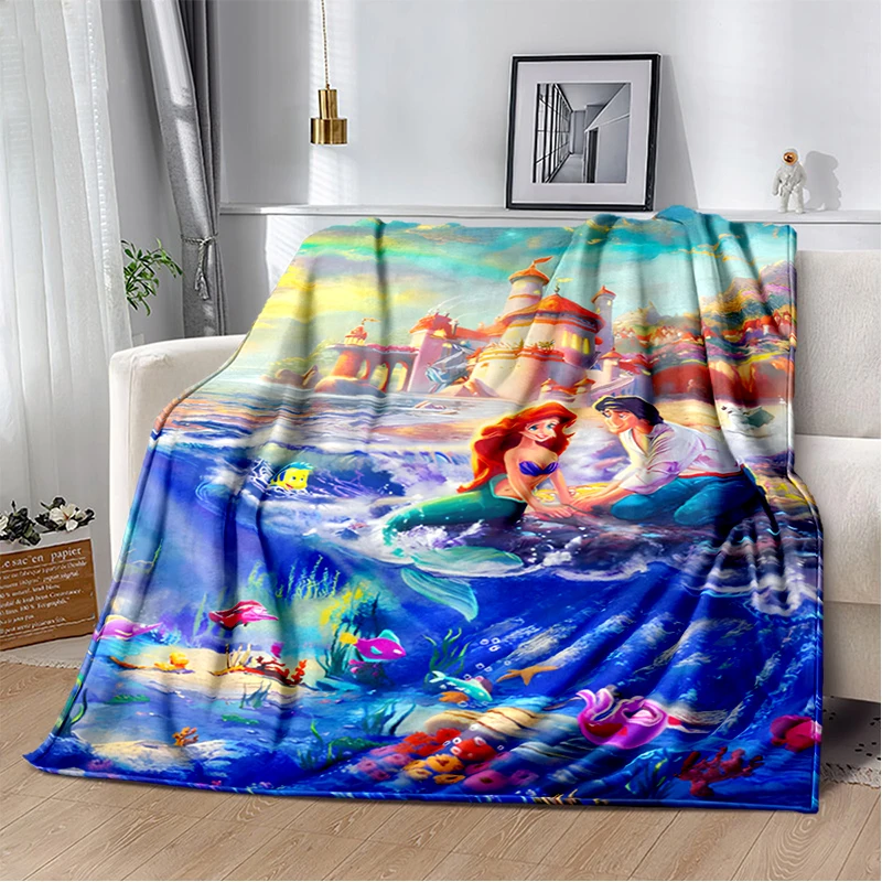 

Одеяло с принтом принцессы русалки, тонкое одеяло, симпатичное Фланелевое теплое мягкое плюшевое покрывало для дивана, кровати в стиле аним...