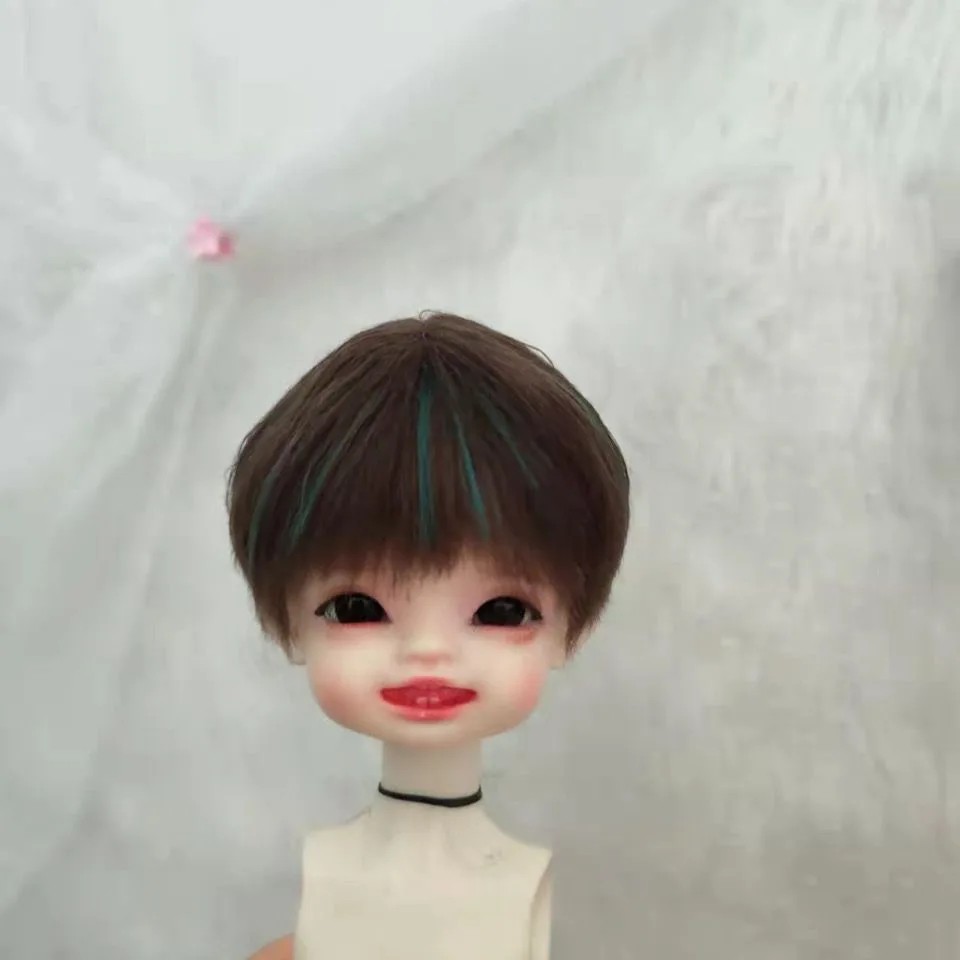 

OB11 Imitation Beach Wool Doll Hair, Mixed Short Wig Boys , Head Circumference 12.5-18cm