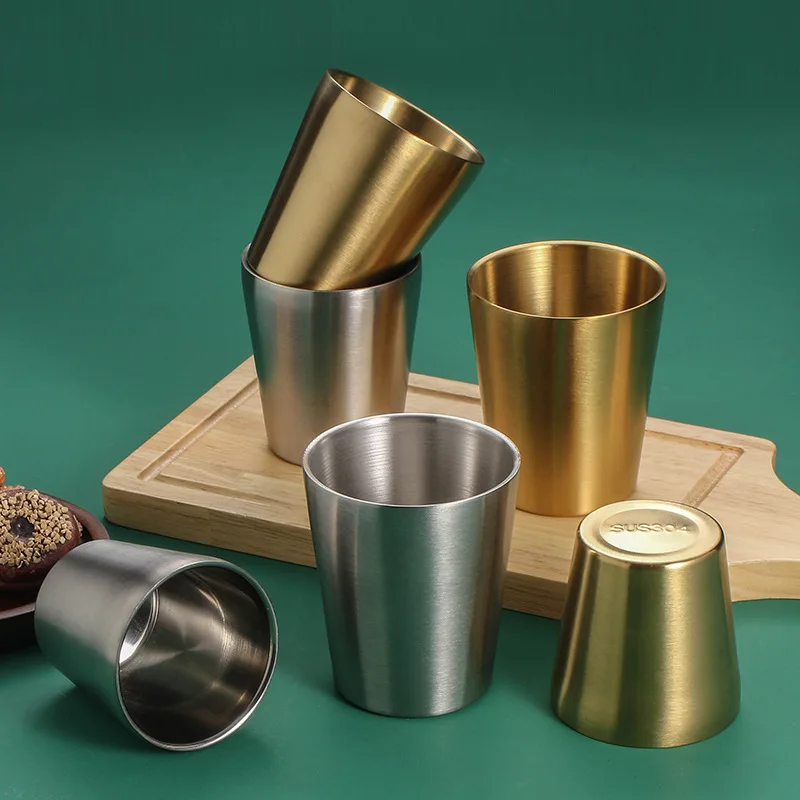 

Стаканы из нержавеющей стали 304, двухслойные термоизоляционные чашки, чашка для воды, Бытовая Посуда для напитков