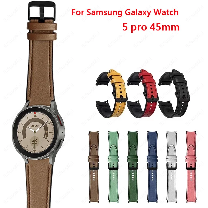 

Leather Band For Samsung Galaxy Watch 4 classic 46mm 42mm 5 44mm 40mm 5 pro 45mm No Gaps Bracelet correa Galaxy Watch 4 strap