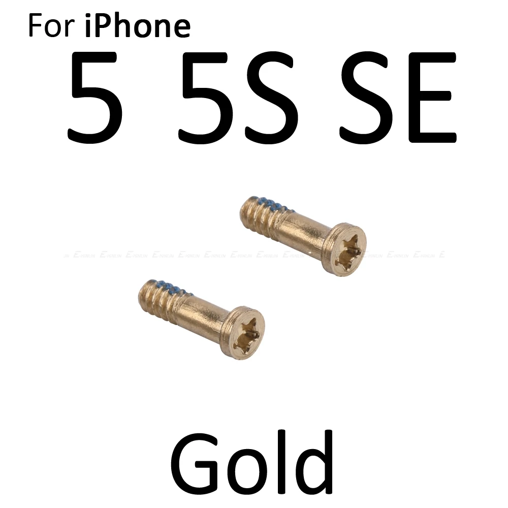 10 шт. нижний винт разъема док-станции для iPhone 4 4S 5 5S SE 5C 6 6S 7 Plus винты с 5-точечной