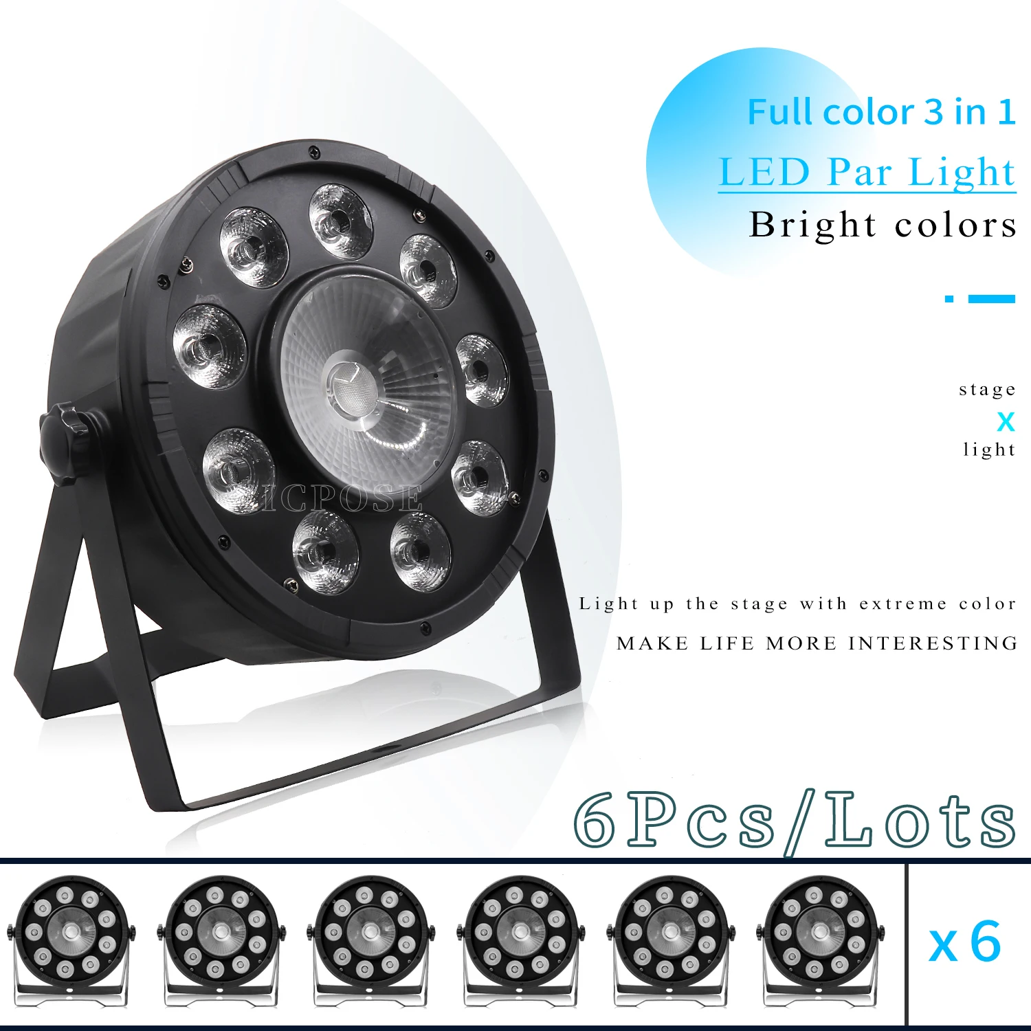 

6Pcs/Lots 9x10W+30w Flat LED Par Lights 9*10w+30w RGB 3IN1 PAR DMX512 Control Disco Lights Professional Stage DJ Equipment