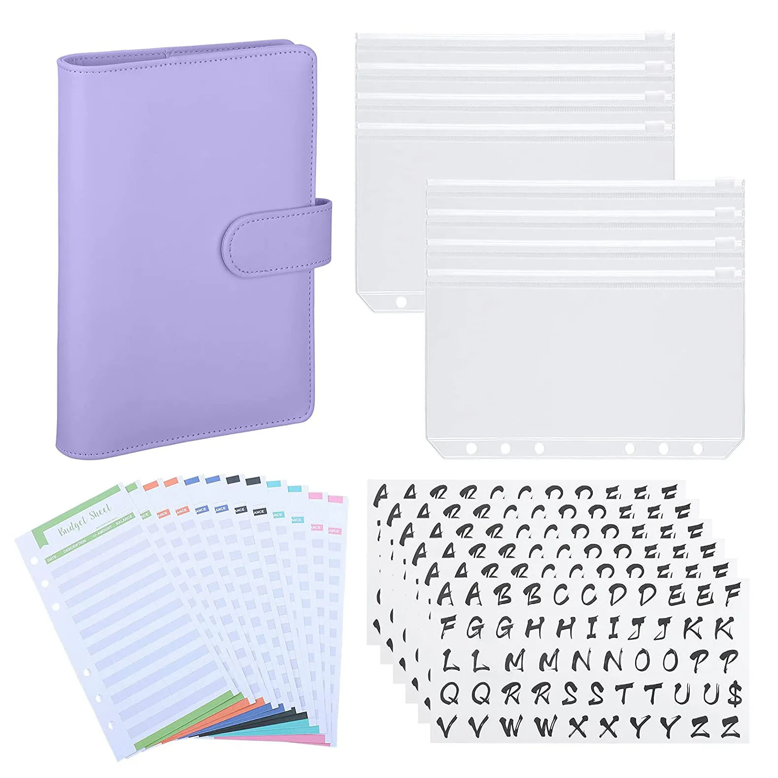 Папка для бумаг формата A6 с 8 конвертами наличными 12 бюджетными листами и 6