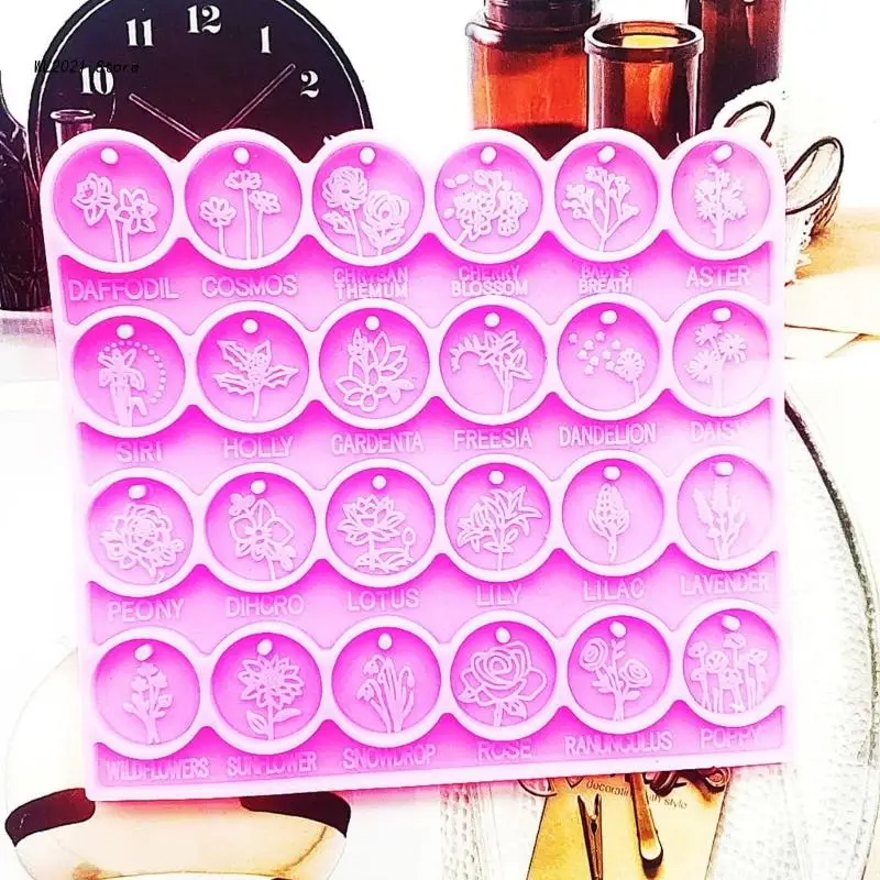 

Round Flower Resin Mold,Earrings Silicone Mold for DIY Jewelry Making Crafting Projects Earrings Studs Resin Moulds