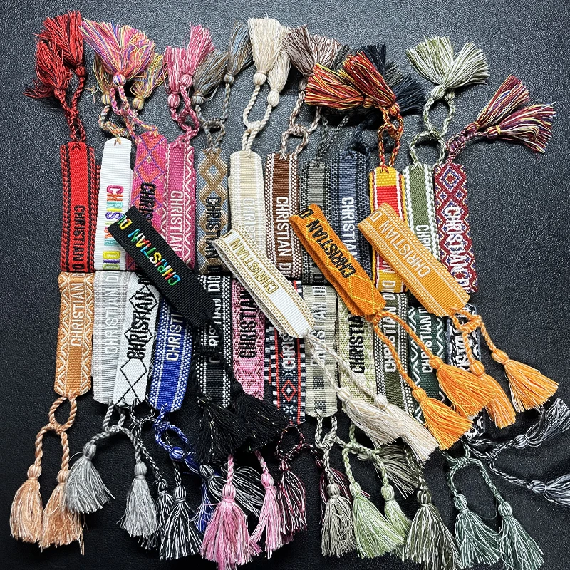 

New Brand Braided Bracelet Adjustable Rope For Women woven Bracelet Letter Embroidery Tassel Friendship Lovers Bracelet Gift