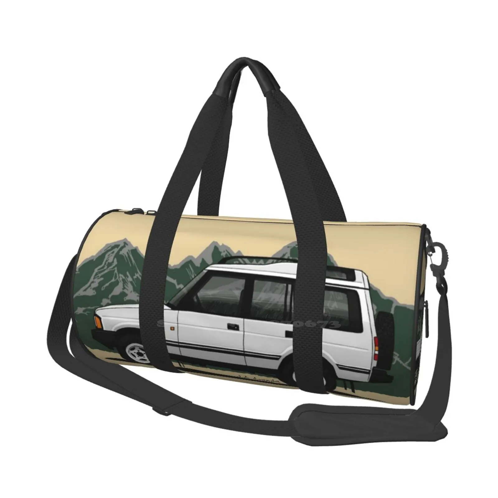 

My Drawing Of The Iconic British All-Terrain 5-Door White Large-Capacity Shoulder Bag For Shopping Storage Outdoor Discovery