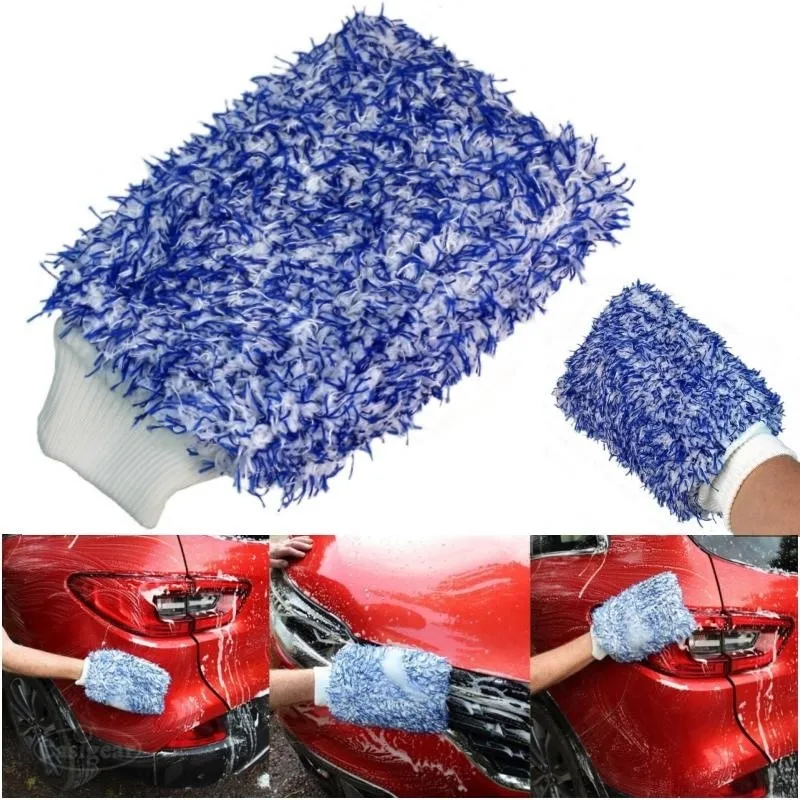 

Car Wash Glove Ultra Soft Absorbancy Microfiber Double-faced Cleaning Mitt Cloth Car Detailing Brush Styling Accessorie No Trace