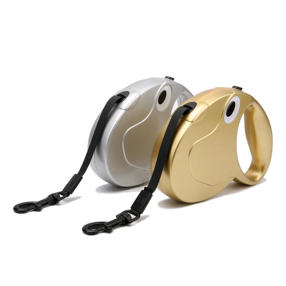 

High Quality Retractable Dog Leashes New Pet Product Dog Leash Rope Dog Gold Silver Collar Harness Automatic Extending Dog Lead