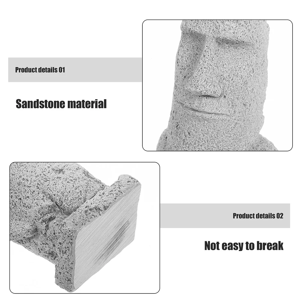 Статуя Моаи украшения для аквариума украшение дома скульптура статуи сада