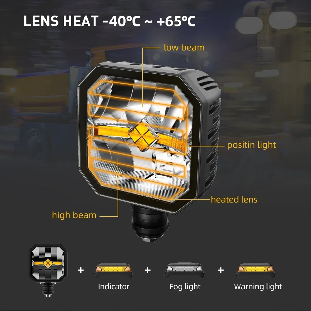 2200LM 40W R10 6-дюймовые фары дальнего света Квадратная вспомогательная лампа для