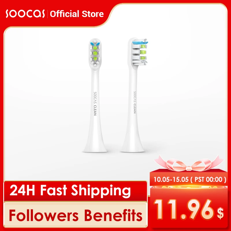 SOOCAS 6/4/2PCS Electric Toothbrush Replacement Brush Heads For X3U X1