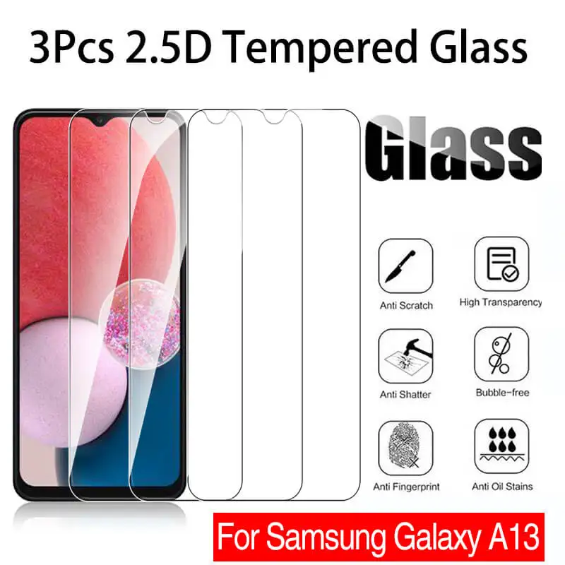 

3 шт., Защитное стекло для Samsung A13 A03 Core A03s A12 A02s A02 A13