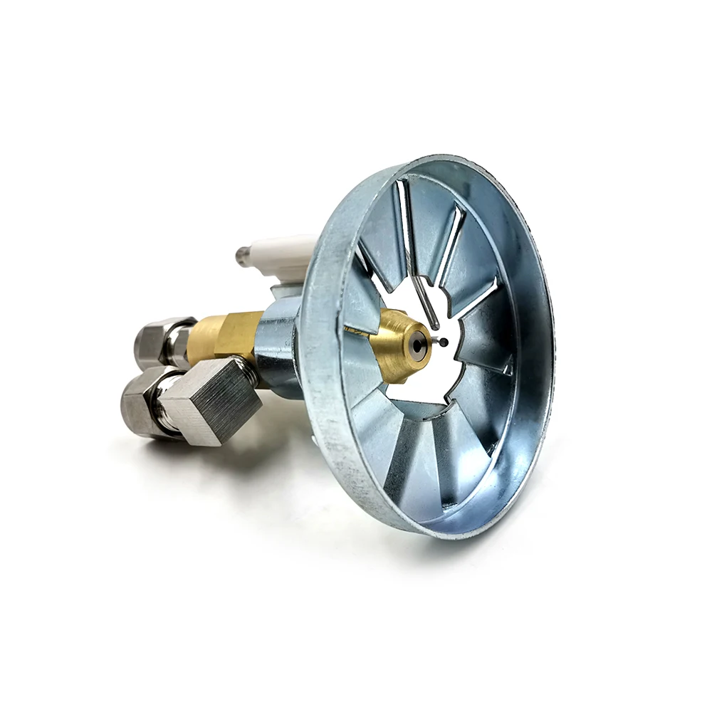 

Waste Oil Burner Parts Ceramics Igniter Electrode Burner Flame Ring 75mm Fuel Burner Brass Siphon Air Atomizing Oil Spray Nozzle