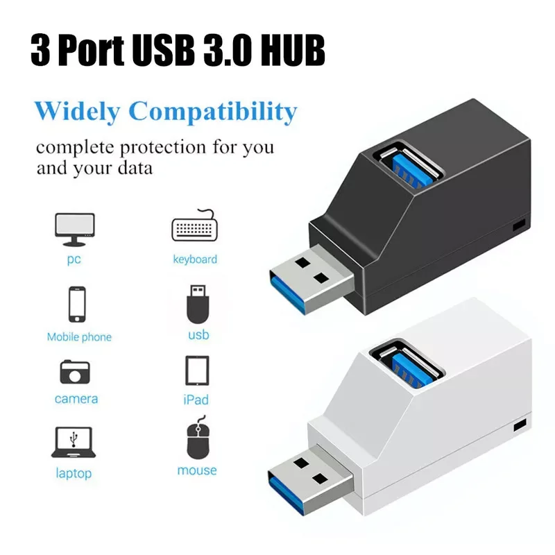Free shipping 3.0 HUB With Power Multi Port Hub USB Macbook Laptop OTG Charging Adapter for iPhone PC Hub Extender 3 Ports