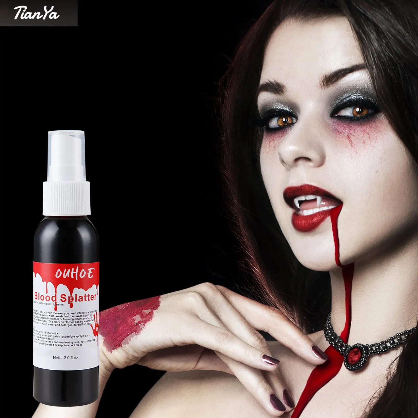 

Реалистичная искусственная кровь для Хэллоуина, 60 мл, имитация человеческих вампиров, человеческие зубы, реквизит для съедобной рвоты, Pulpbtmv
