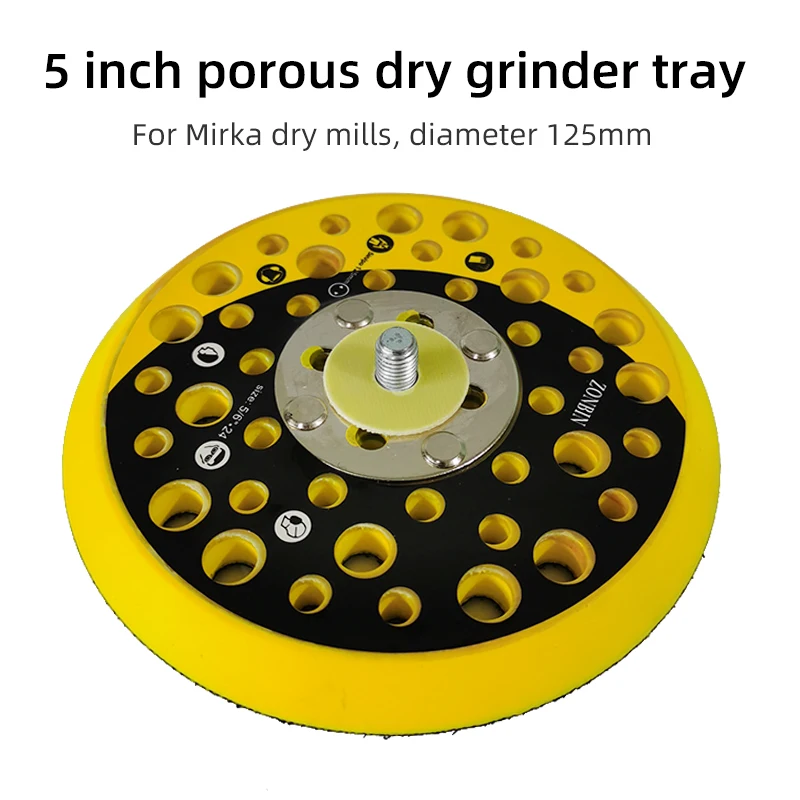 Suitable For MIRKA Sander 5 Inch Tray Disc Base Pneumatic Sandpaper Machine Sticky Disc Accessories 125mm