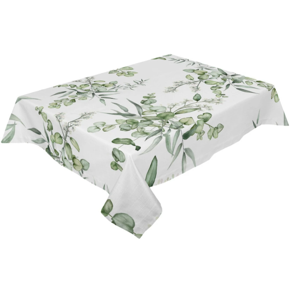 

Summer Leaves Watercolor Waterproof Tablecloth Holiday Party Decoration Rectangular Table Cloth for Dining Kitchen Decor