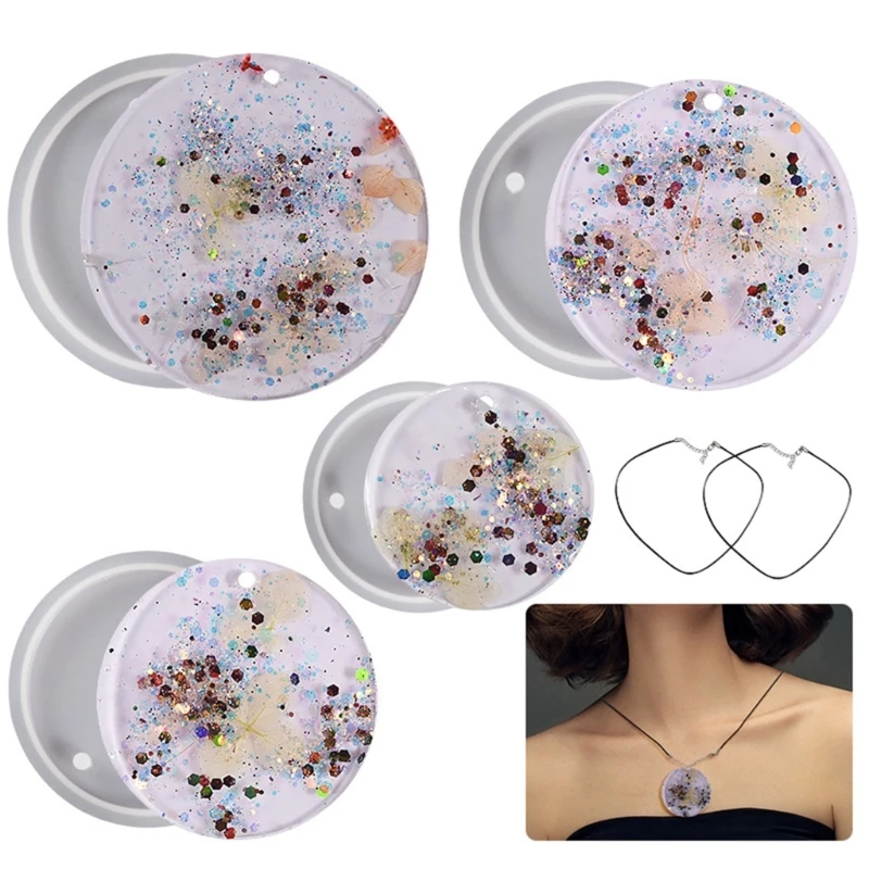 

Ювелирные изделия литья формы, силиконовые подвески смолы формы круг эпоксидной смолы литья формы для серьги ожерелье брелок делая