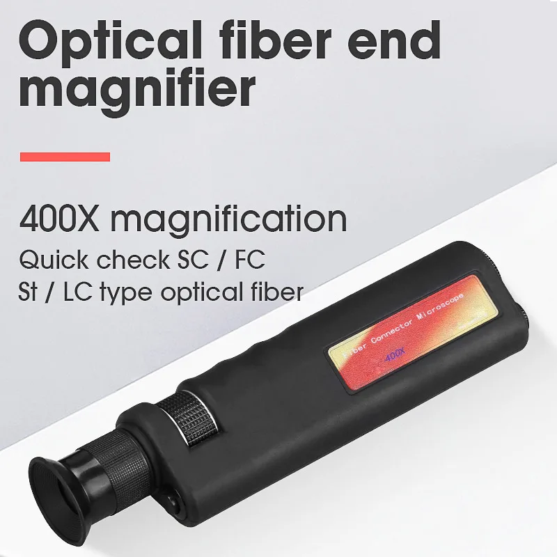 Handheld 200x/400x Fiber Optical Inspection Microscope LED Illumination Anti Slip Rubber
