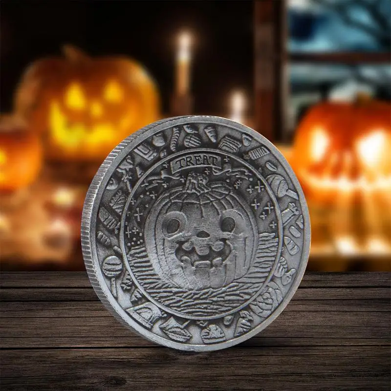 Монета с тыквой на Хэллоуин счастливая монета коллекционная для угощений или