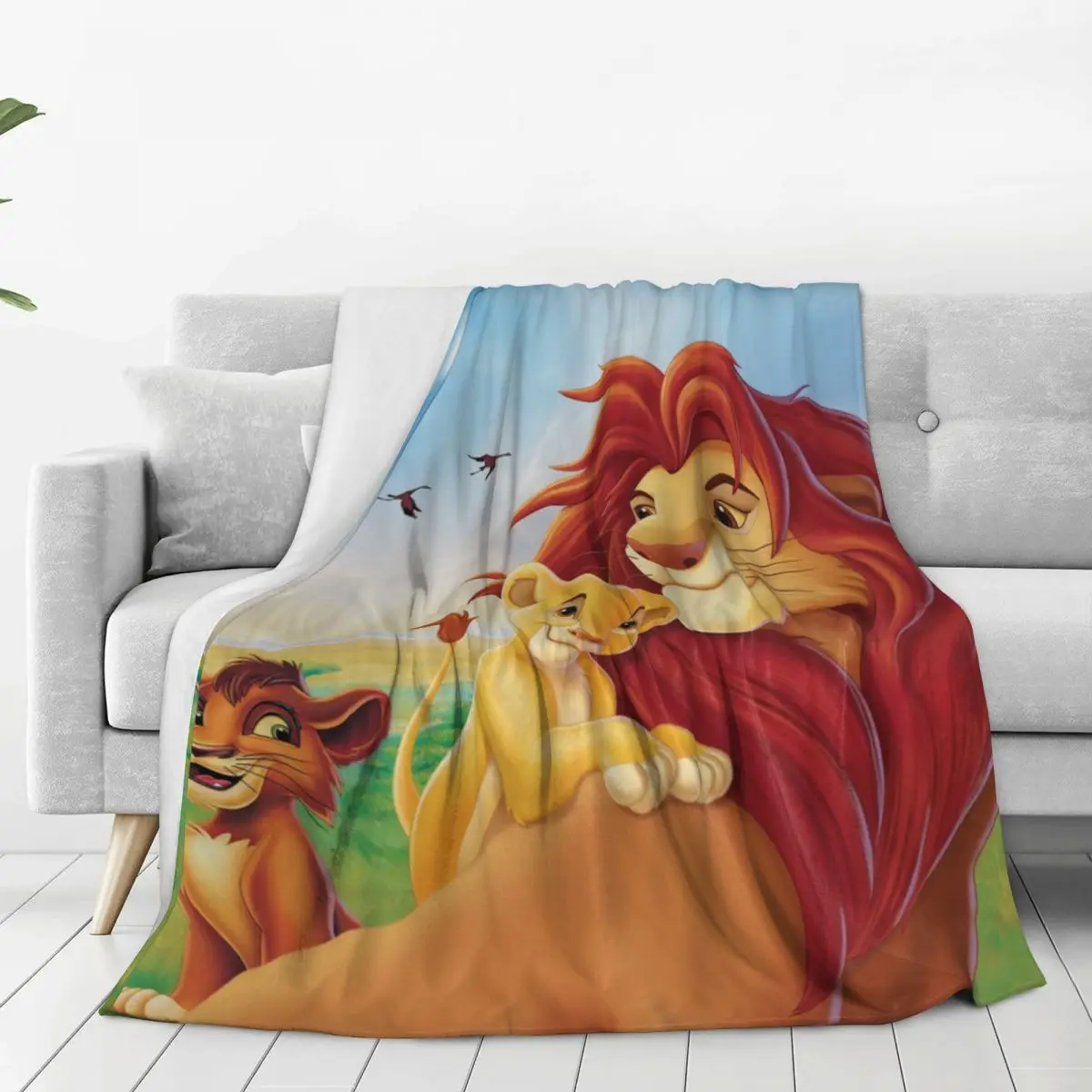 Lion King Simba Blanket Quality Soft Warm Throw Winter Camping Couch Chair Sofa Bed Print Bedspread