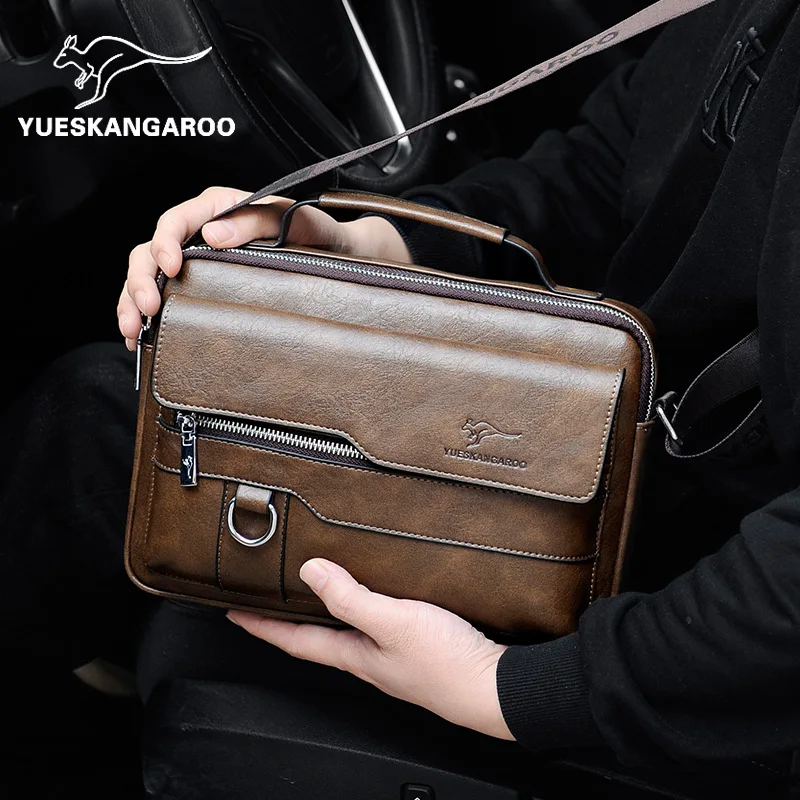 Large Capacity Leather Men's Shoulder Messenger Bag Luxury Handbag Male Tote Bag Business Crossboby Bags For Men