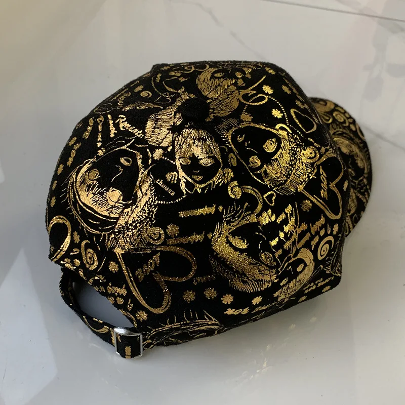 FS роскошная черная Золотая бейсболка с граффити для женщин и мужчин шапки