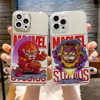phone case 13 marvel avengers transparent for iphone 13 12 11 pro max 7 8 plus xr xr xs max 6 6s se cover softcase carcasa
