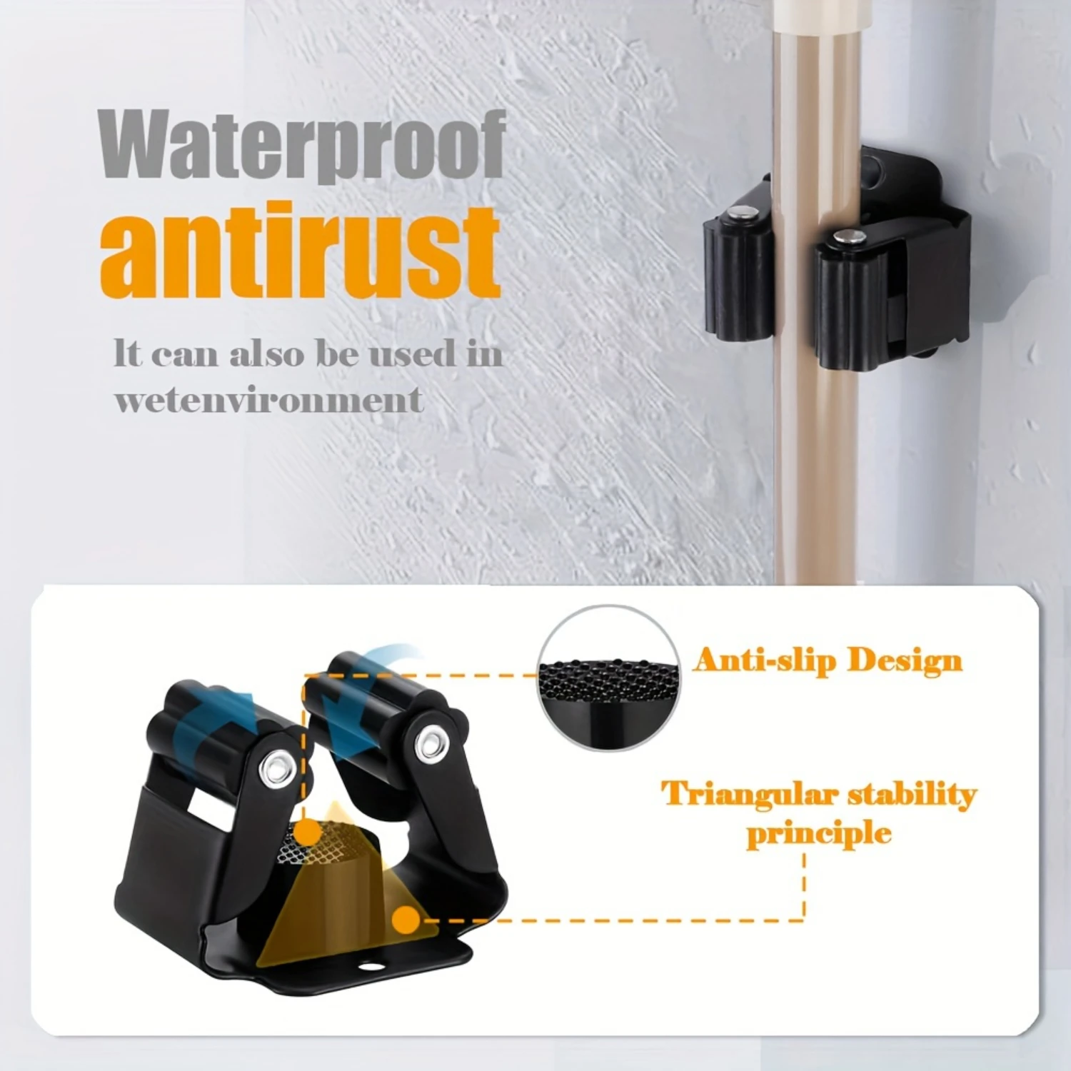 4 шт. держатель для швабры крючок зажим настенный и метлы подвесная стойка