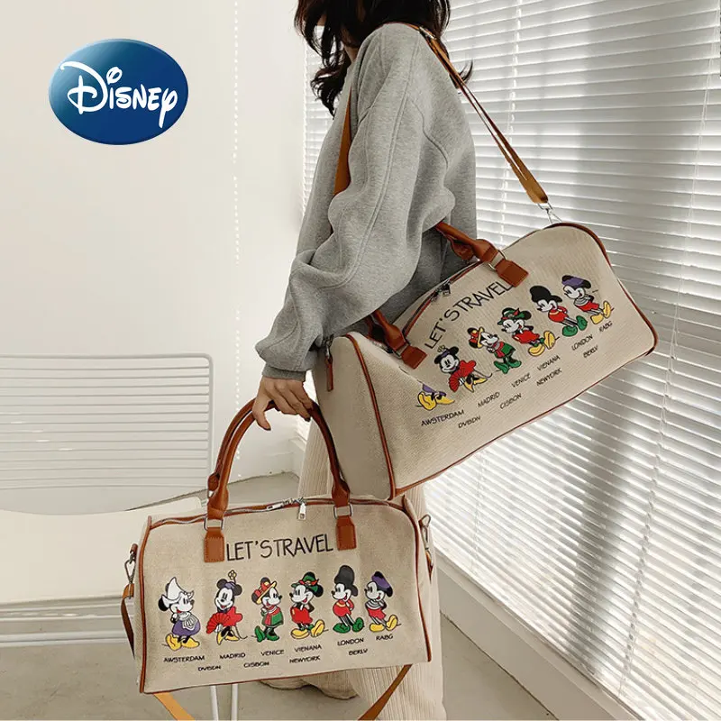 Disney Mickey New Women's Travel Bag Luxury Brand Travel Handbag Large Capacity Fashion Leisure Boarding Bag Fitness Bag