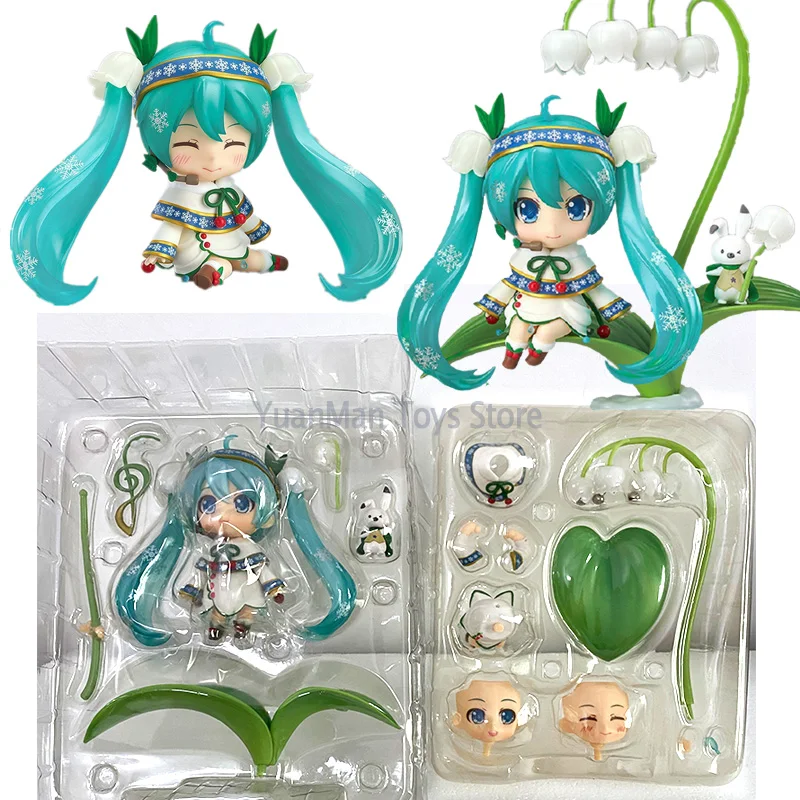 Фигурки героев Аниме Nendoroid Hatsune Miku 493 листья лотоса Q-версия игрушки движущиеся