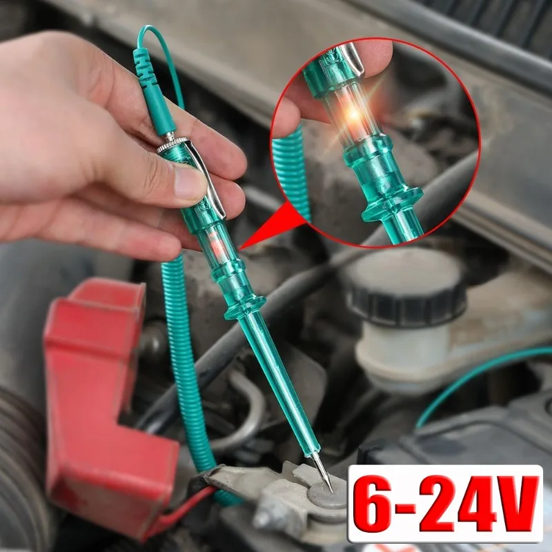 

Car Truck Voltage Circuit Tester 6V 12V 24V DC Long Probe Pen Light Bulb Automobile Diagnostic Tool Auto Repair