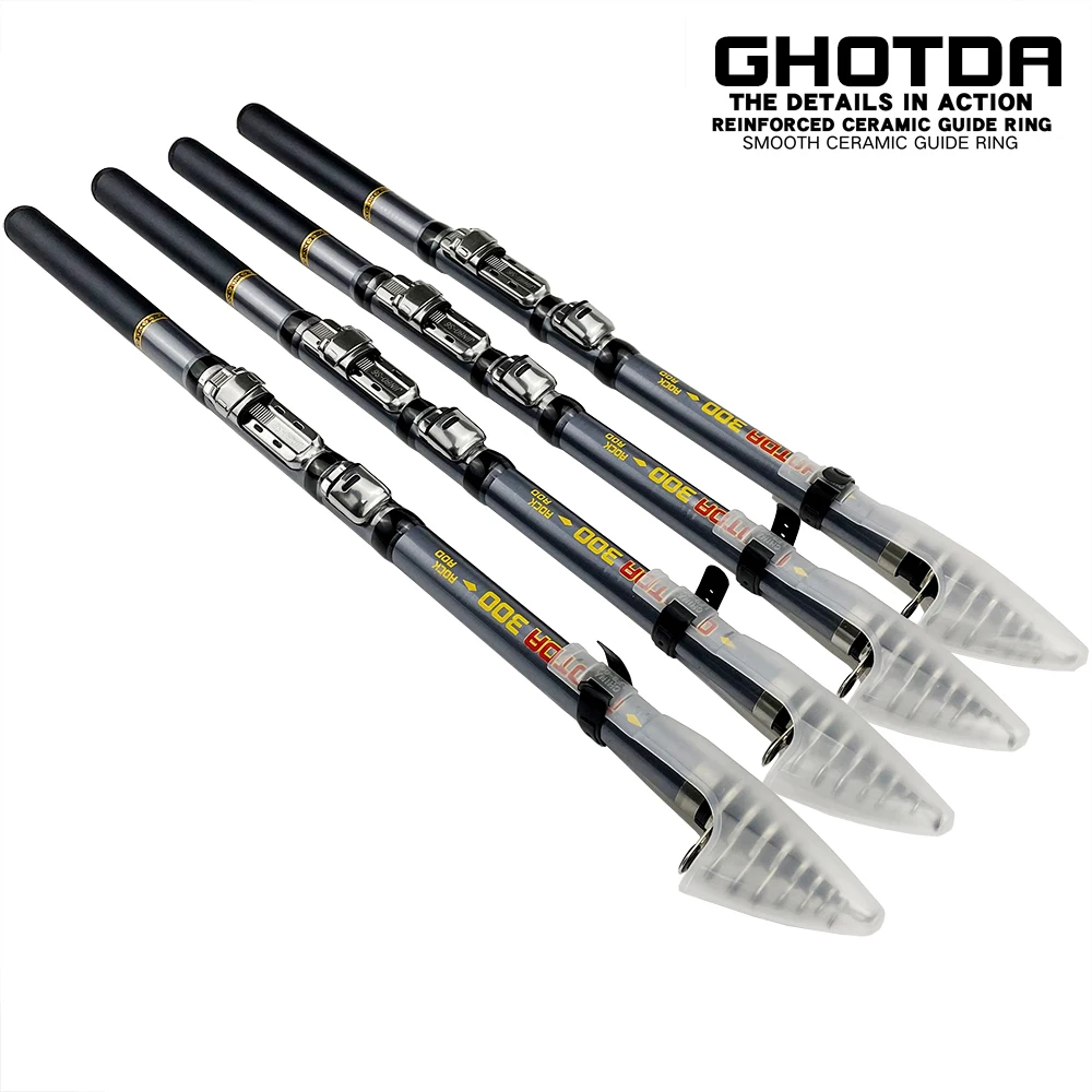 

GHOTDA Adjustable Length Telescopic Fishing Rods 3m 1.5m Rock Flow Fishing Rod Suitable for Fishing Shore, Stream and Rocks