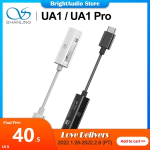 Кабель-адаптер SHANLING UA1 PRO ES9219C, ES9218P, TYPE-C-3,5 мм, DAC, усилитель для наушников, PCM384, DSD256, для ПК на базе Android и Windows