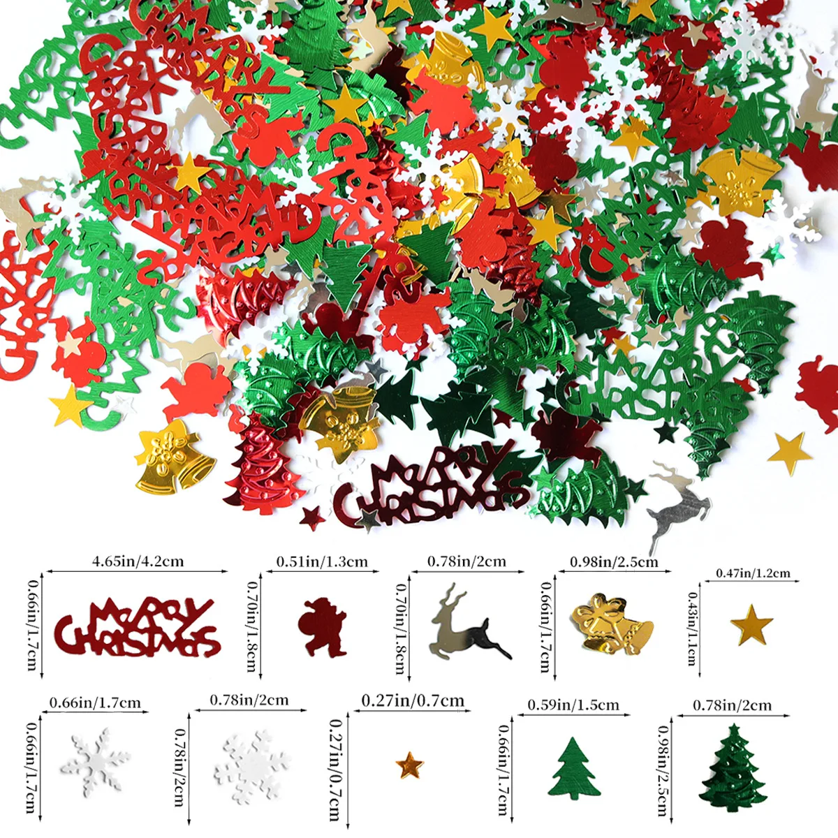 30 г Микс размеров смешанные цвета Искусственный Санта-Клаус конфетти