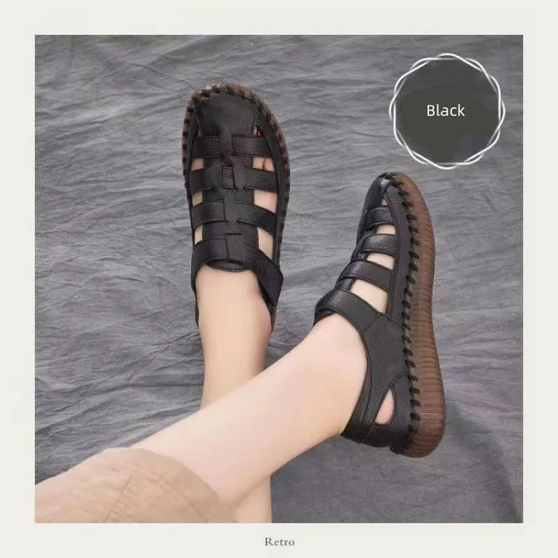 Leather Casual Shoes For Women High Quality Classic Women Sandals Summer Outdoor Walking Women Sneakers Breathable Women Sandals