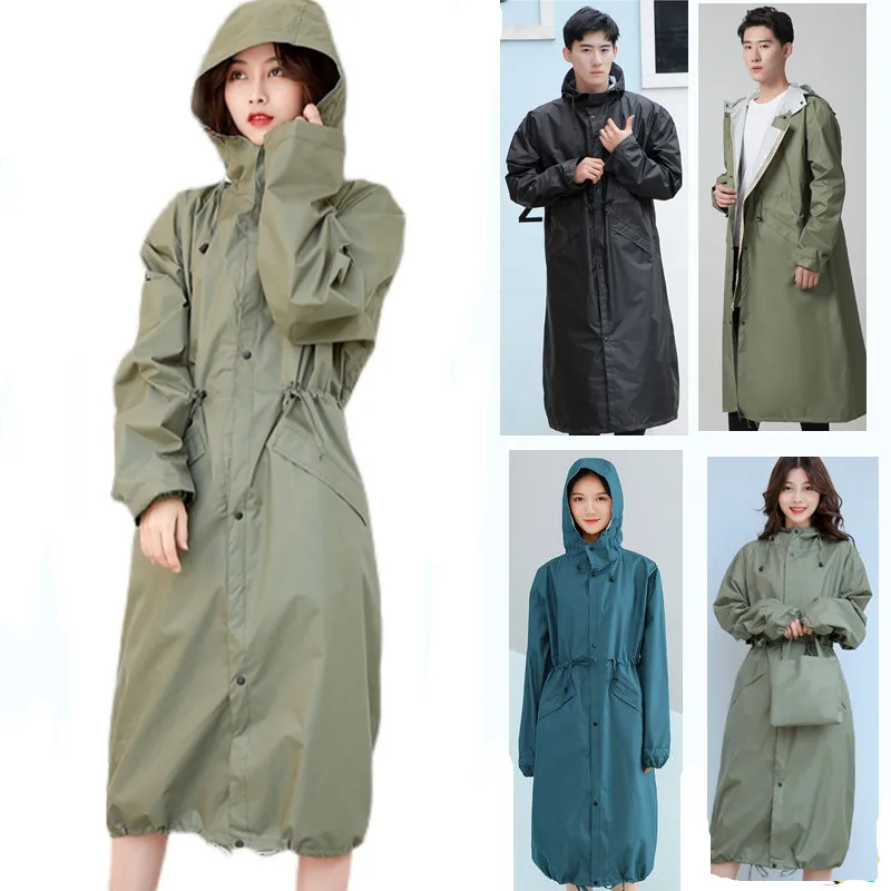 

2022Long Rainwear Raincoat Men Women/Female Poncho Waterproof Windproof Pullover Breathable Rain Coat Chubasquero Mujer Raingear