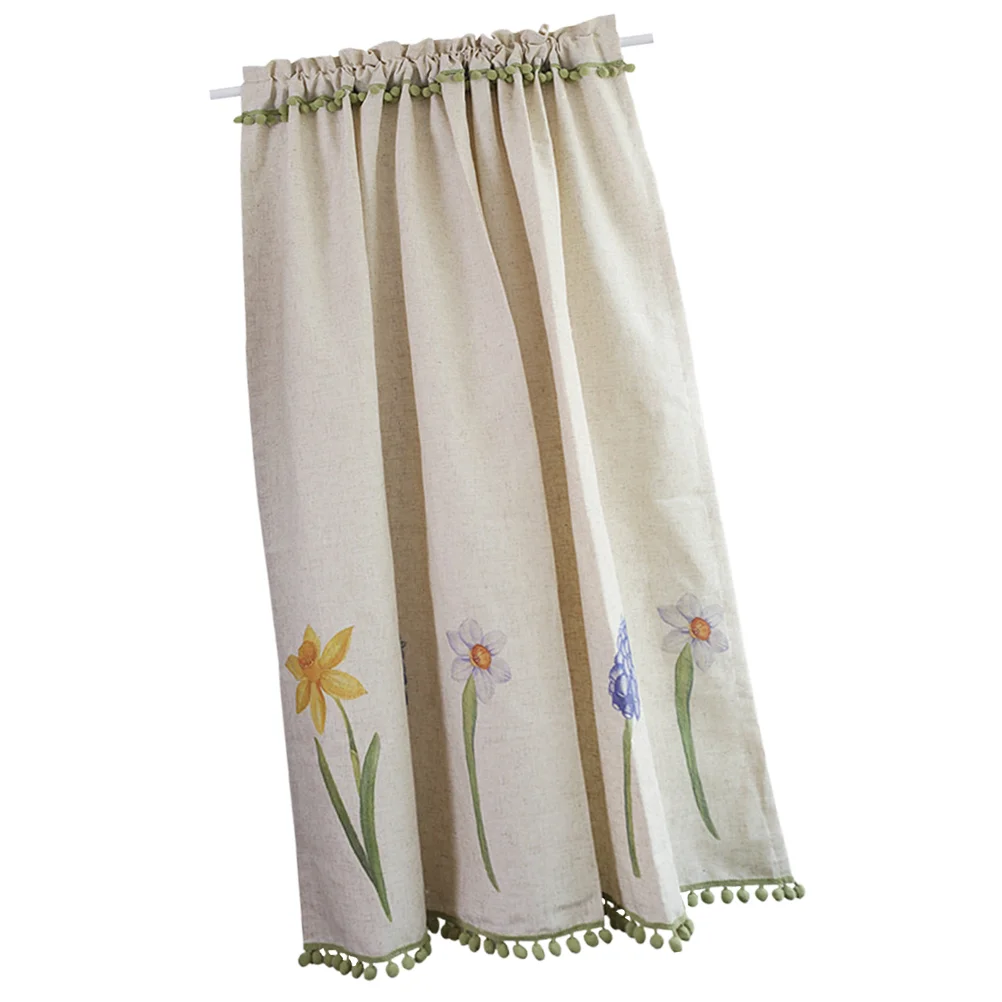 

1Pc Curtain Fashion Curtain Door Curtain Daffodil Pattern Curtain
