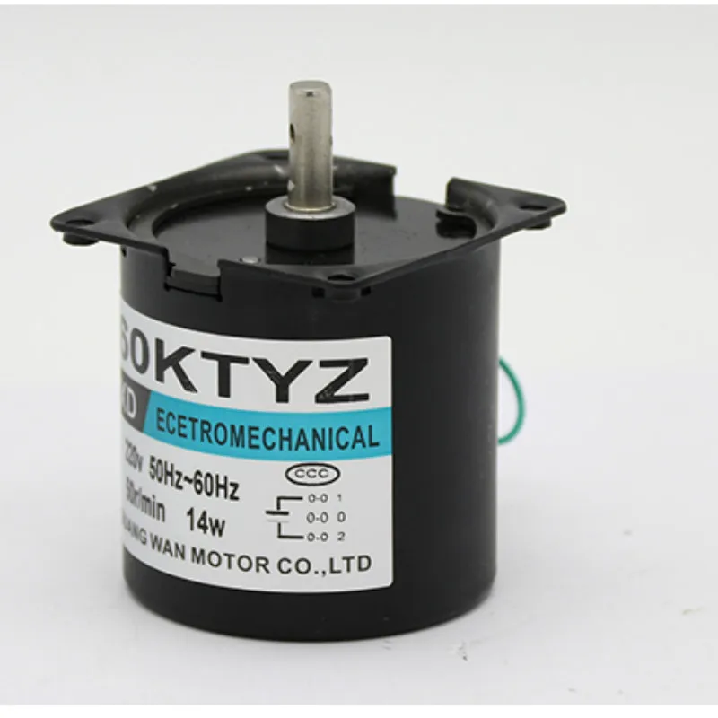 60Ktyz 14 Вт Ac Permanente Magneet Synchrone мотор 110В/220В мотор-редуктор Miniatuur Lage Snelheid Grote Koppel Kleine -