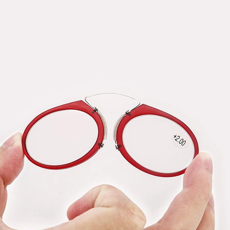 

Styles Stick On Phone MINI Clip Nose Bridge Reading Glasses 1.0 To 3.5 Portable Presbyopic Glasses With Case