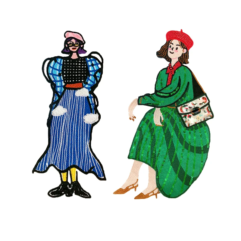 Нашивки с вышивкой для девочек тканевые мультяшными персонажами и блестками