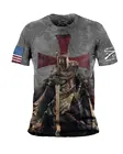 Футболка Рыцари Templar Armor warrior 3D, летняя Мужская модная повседневная футболка с коротким рукавом, футболки большого размера