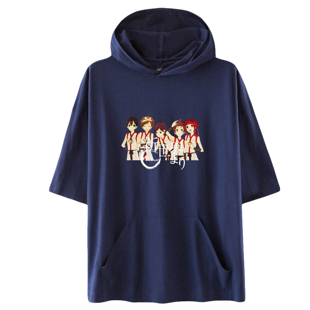 

Футболка с капюшоном для мужчин и женщин, Повседневная рубашка с коротким рукавом, с принтом в новом мире, уличная одежда в стиле Харадзюку, ...