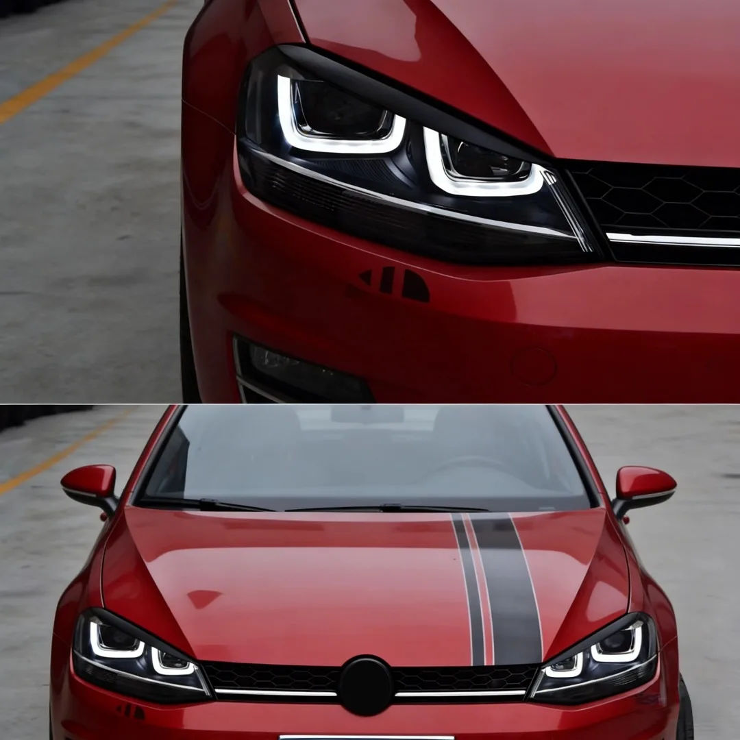 Фото Накладки на фары (реснички) для VW Golf 7 VII GTI GTD R MK7 2013-2017, внешние элементы кузова, тюнинг, аксессуары для стайлинга №5